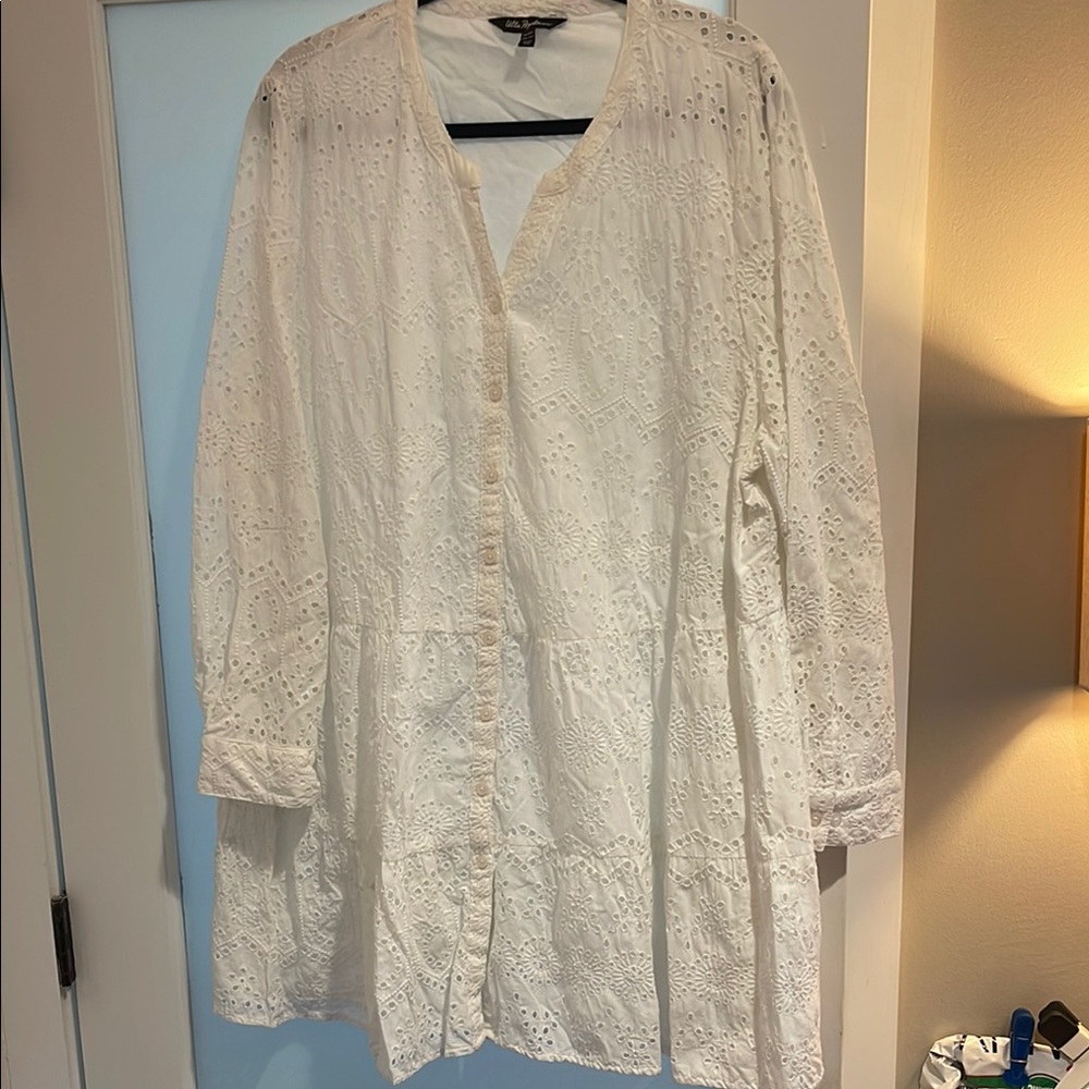 White Eyelet Women's Top